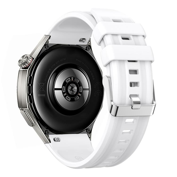 For Huawei Watch GT 6 Pro Silver Steel Buckle Solid Color Silicone Watch Band