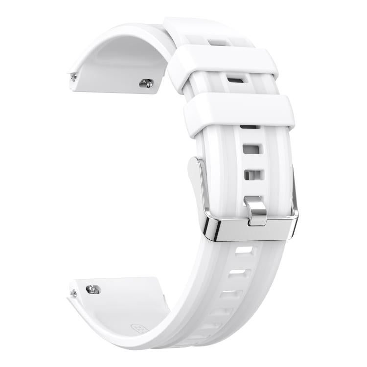 For Huawei Watch GT 6 Pro Silver Steel Buckle Solid Color Silicone Watch Band