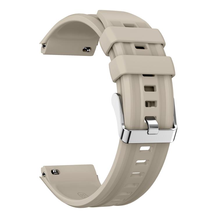 For Huawei Watch GT 6 Pro Silver Steel Buckle Solid Color Silicone Watch Band