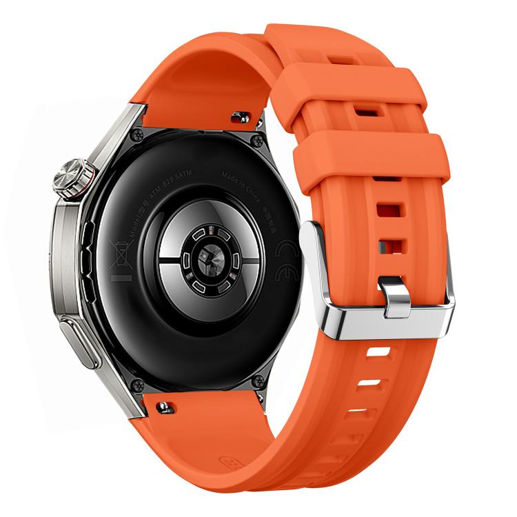 For Huawei Watch GT 6 Pro Silver Steel Buckle Solid Color Silicone Watch Band