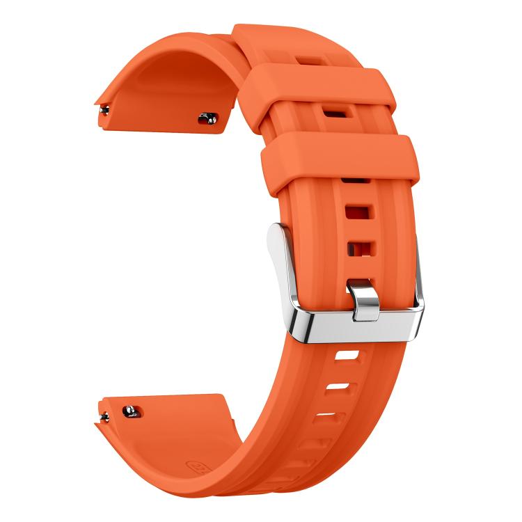 For Huawei Watch GT 6 Pro Silver Steel Buckle Solid Color Silicone Watch Band