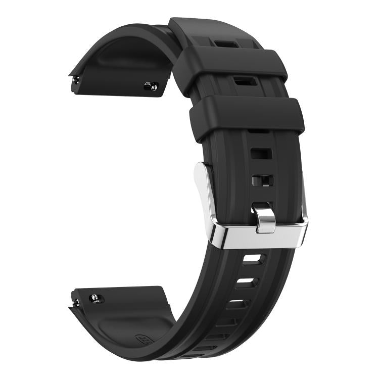 For Huawei Watch GT 6 Pro Silver Steel Buckle Solid Color Silicone Watch Band