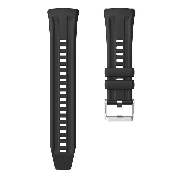 For Huawei Watch GT 6 Pro Silver Steel Buckle Solid Color Silicone Watch Band
