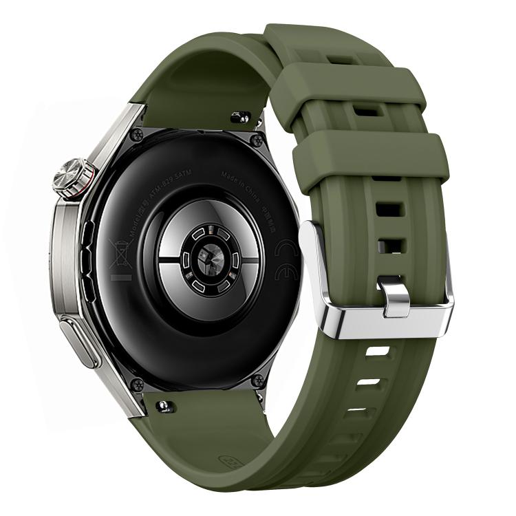 For Huawei Watch GT 6 Pro Silver Steel Buckle Solid Color Silicone Watch Band