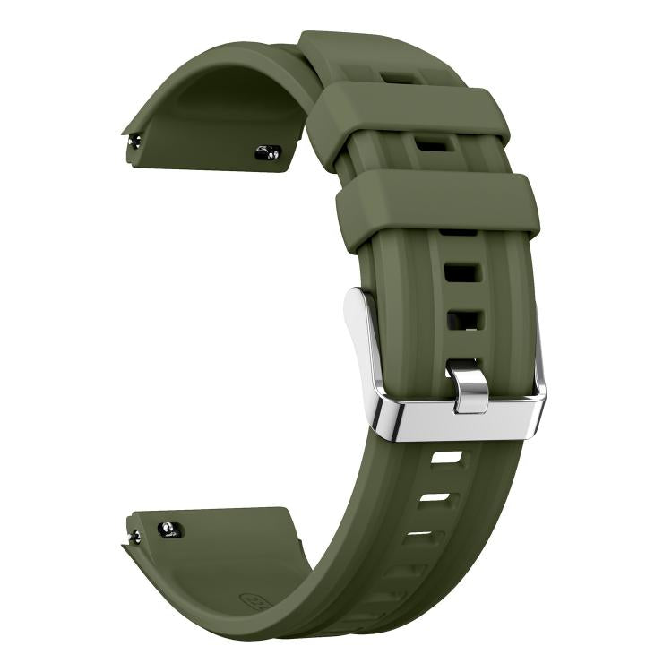 For Huawei Watch GT 6 Pro Silver Steel Buckle Solid Color Silicone Watch Band