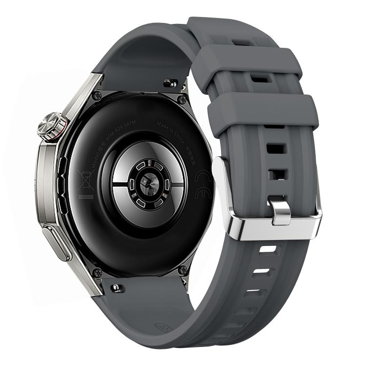 For Huawei Watch GT 6 Pro Silver Steel Buckle Solid Color Silicone Watch Band