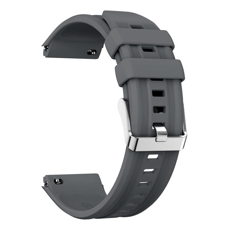 For Huawei Watch GT 6 Pro Silver Steel Buckle Solid Color Silicone Watch Band