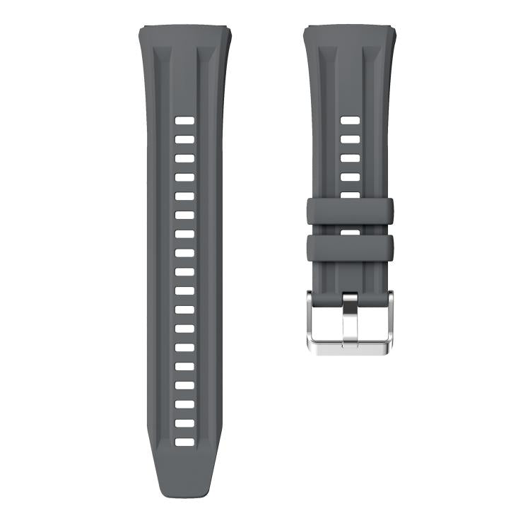 For Huawei Watch GT 6 Pro Silver Steel Buckle Solid Color Silicone Watch Band