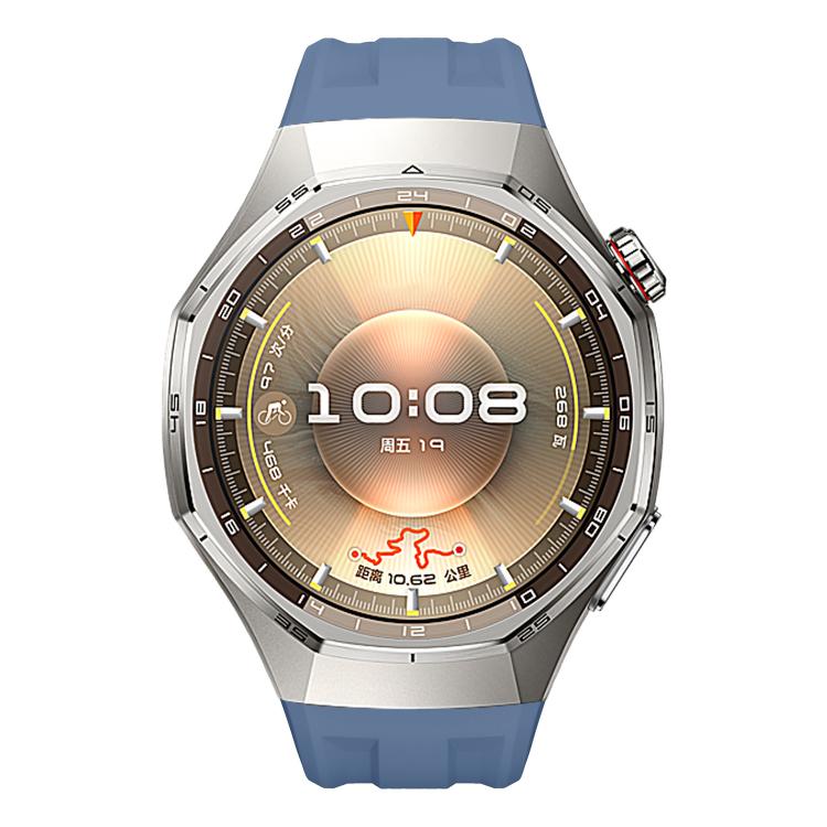 For Huawei Watch GT 6 Pro Silver Steel Buckle Solid Color Silicone Watch Band