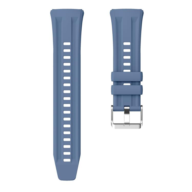 For Huawei Watch GT 6 Pro Silver Steel Buckle Solid Color Silicone Watch Band