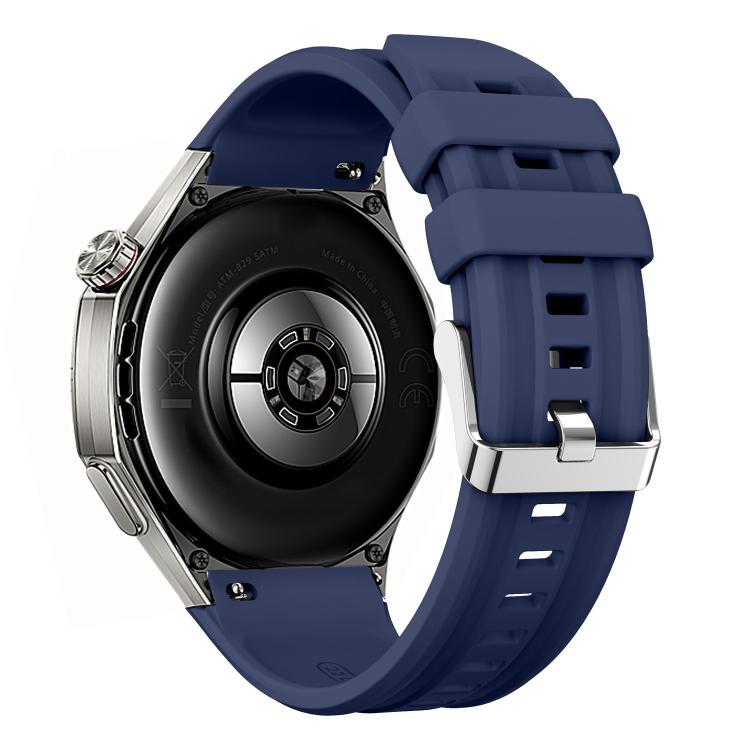 For Huawei Watch GT 6 Pro Silver Steel Buckle Solid Color Silicone Watch Band