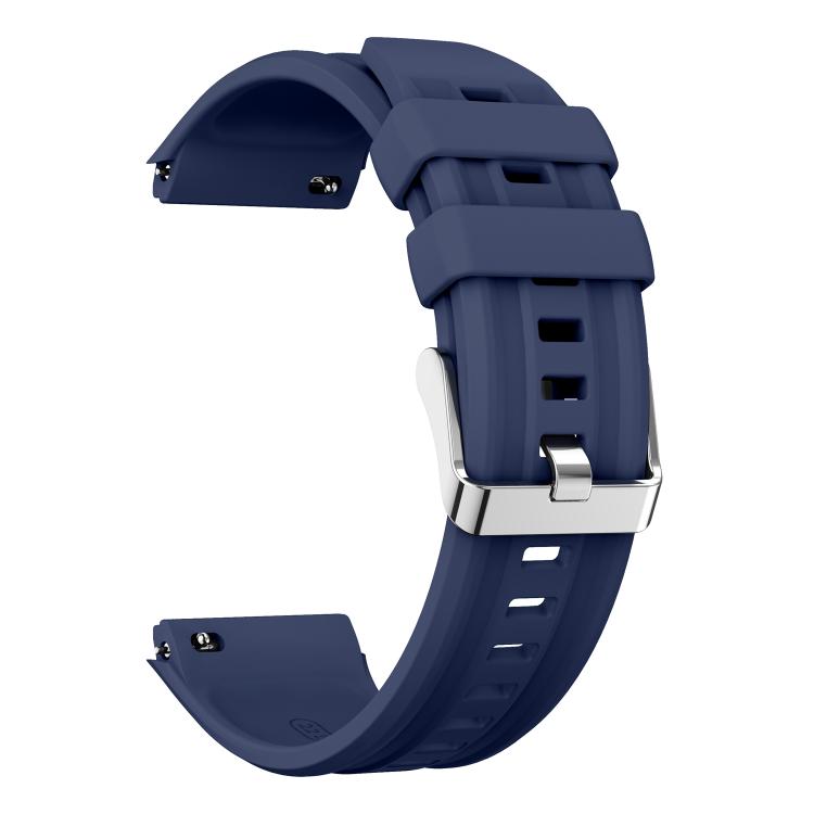 For Huawei Watch GT 6 Pro Silver Steel Buckle Solid Color Silicone Watch Band