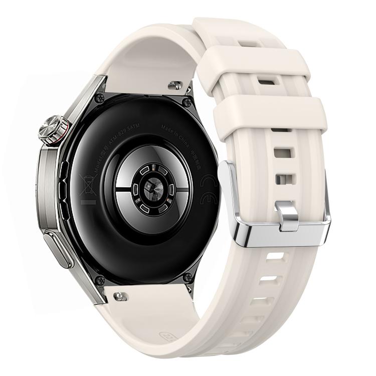 For Huawei Watch GT 6 Pro Silver Steel Buckle Solid Color Silicone Watch Band