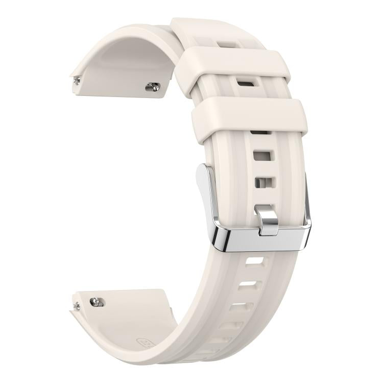 For Huawei Watch GT 6 Pro Silver Steel Buckle Solid Color Silicone Watch Band