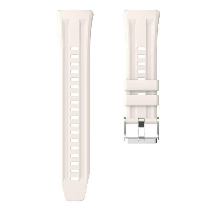 For Huawei Watch GT 6 Pro Silver Steel Buckle Solid Color Silicone Watch Band