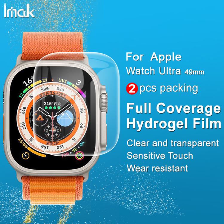 For Apple Watch Ultra 1/2/3 49mm 2pcs imak Curved Full Screen Hydrogel Film Protector