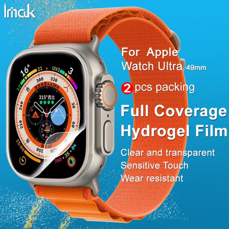 For Apple Watch Ultra 1/2/3 49mm 2pcs imak Curved Full Screen Hydrogel Film Protector
