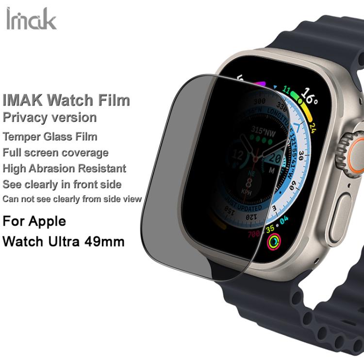 For Apple Watch Ultra 1/2/3 49mm imak HD Full Screen Privacy Tempered Glass Protective Film