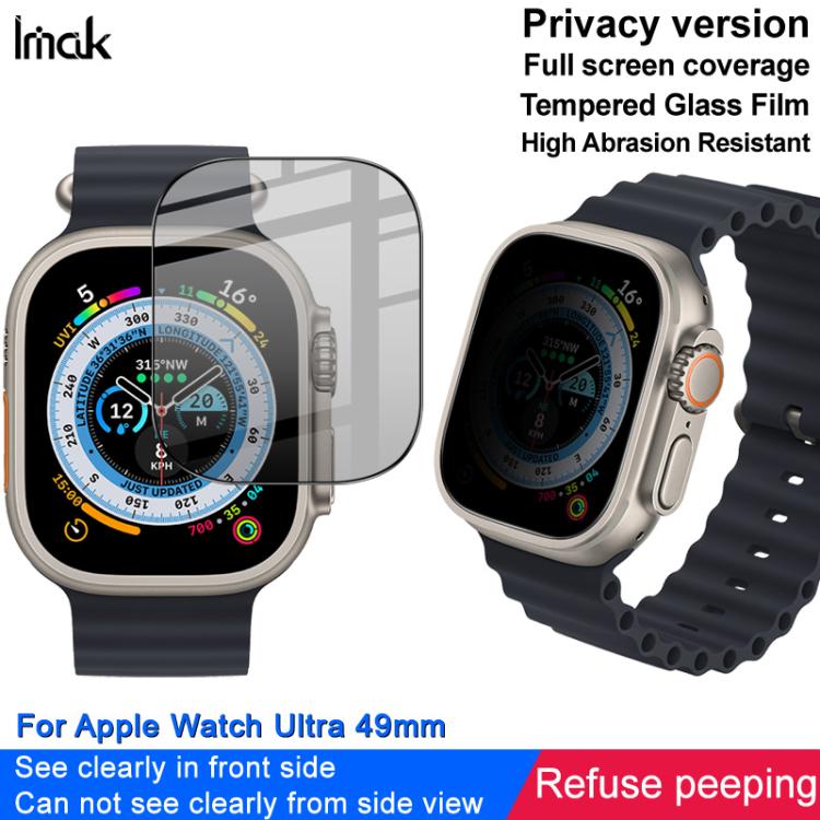 For Apple Watch Ultra 1/2/3 49mm imak HD Full Screen Privacy Tempered Glass Protective Film