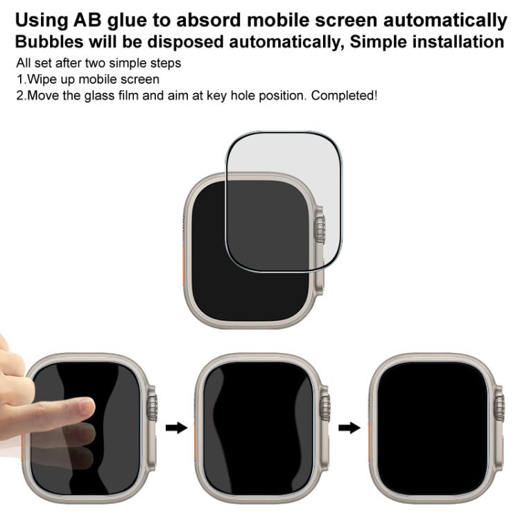 For Apple Watch Ultra 1/2/3 49mm imak HD Full Screen Privacy Tempered Glass Protective Film