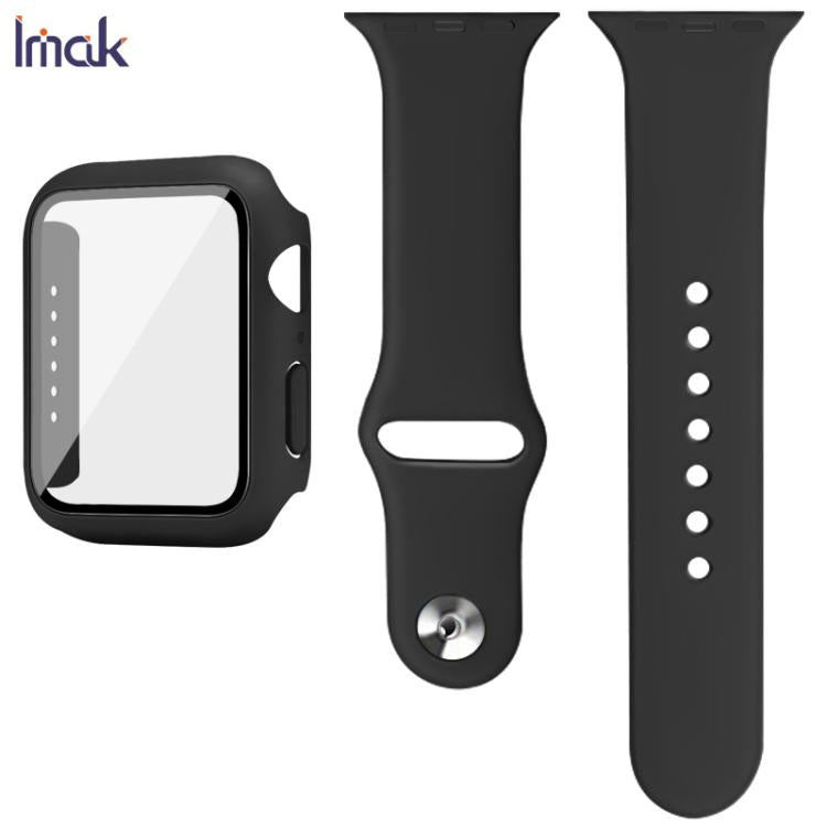 For Apple Watch SE 1/2/3/Series 4/5/6 40mm imak Integrated Case and Film with Silicone Strap