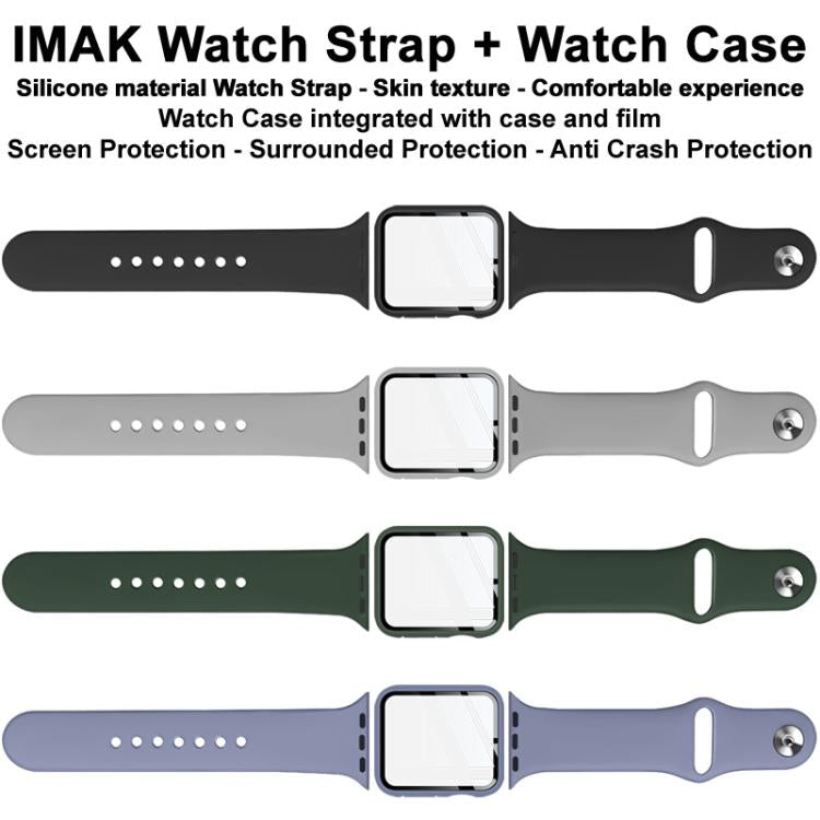 For Apple Watch SE 1/2/3/Series 4/5/6 40mm imak Integrated Case and Film with Silicone Strap