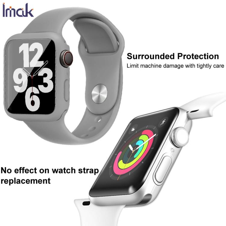 For Apple Watch SE 1/2/3/Series 4/5/6 40mm imak Integrated Case and Film with Silicone Strap