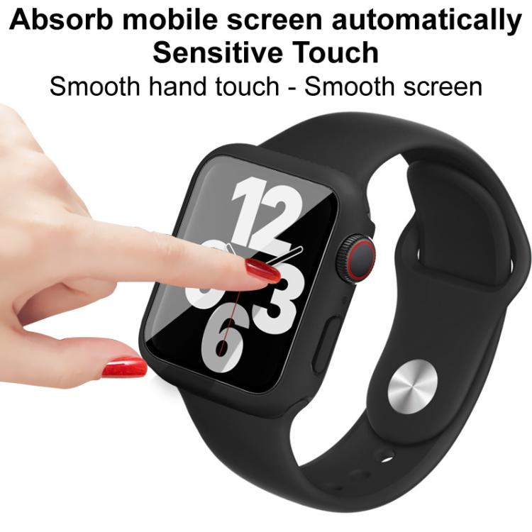 For Apple Watch SE 1/2/3/Series 4/5/6 44mm imak Integrated Case and Film with Silicone Strap