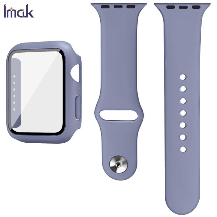 For Apple Watch SE 1/2/3/Series 4/5/6 44mm imak Integrated Case and Film with Silicone Strap