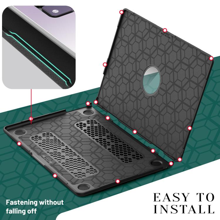 For MacBook Air 13.6 inch A3113 / A3240 Business Pro Magnetic Holder Laptop Protective Case