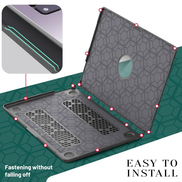For MacBook Air 13.6 inch A3113 / A3240 Business Pro Magnetic Holder Laptop Protective Case