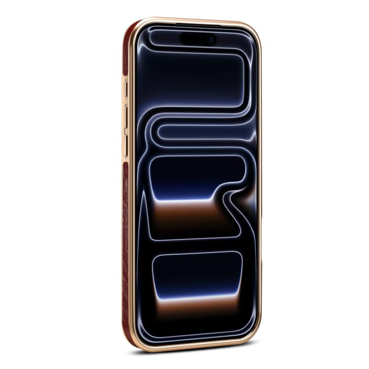 For iPhone 17 Pro Max Denior A25 MagSafe Genuine Leather Phone Case with Holder