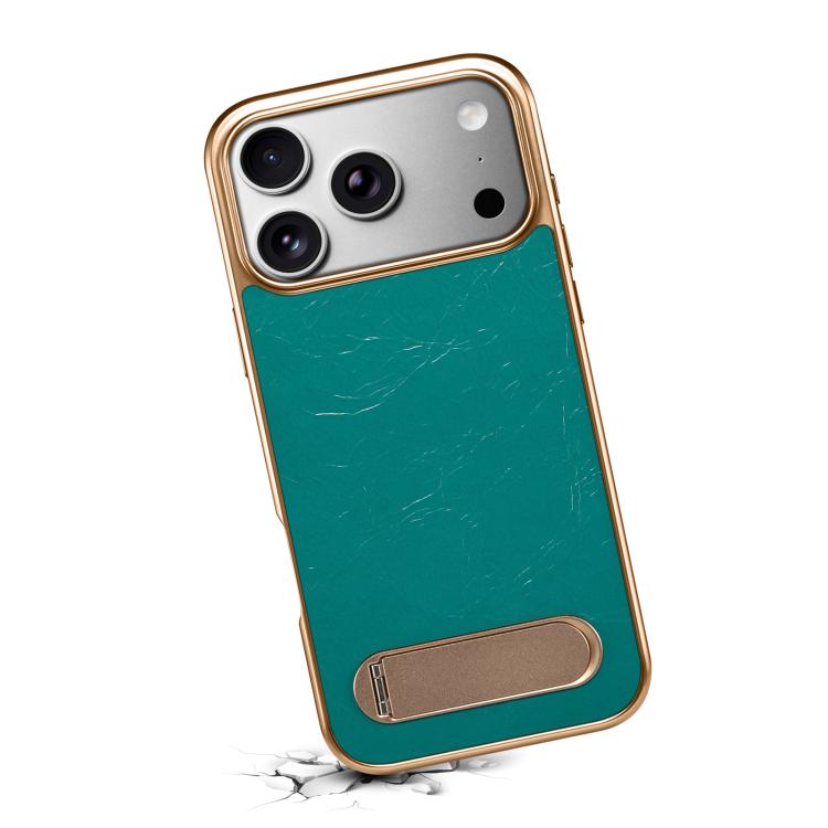 For iPhone 17 Pro Max Denior A25 MagSafe Genuine Leather Phone Case with Holder