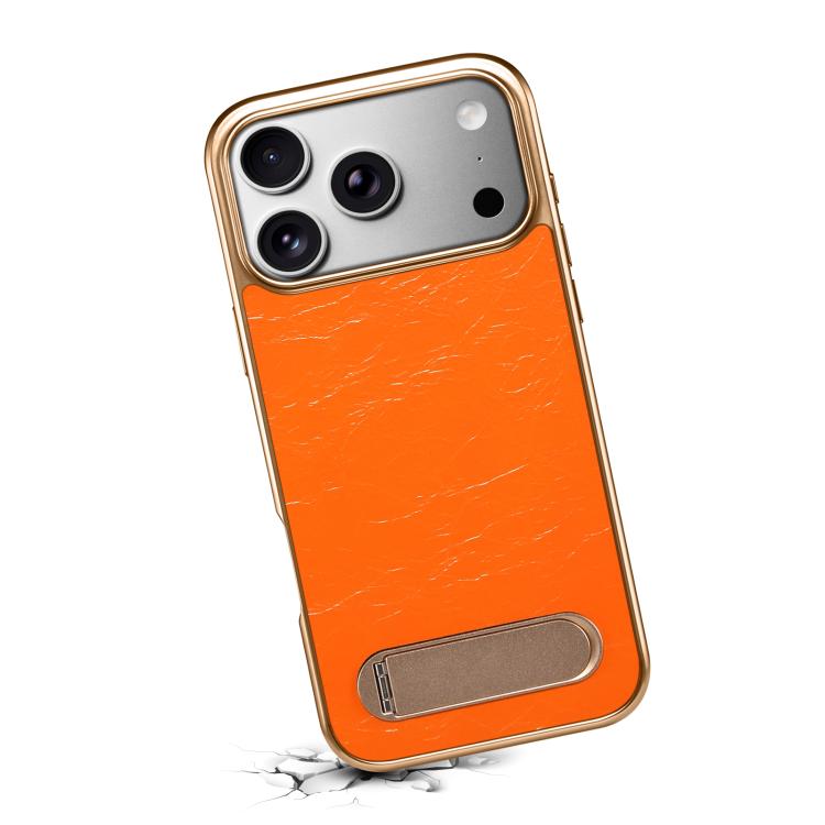 For iPhone 17 Pro Denior A25 MagSafe Genuine Leather Phone Case with Holder