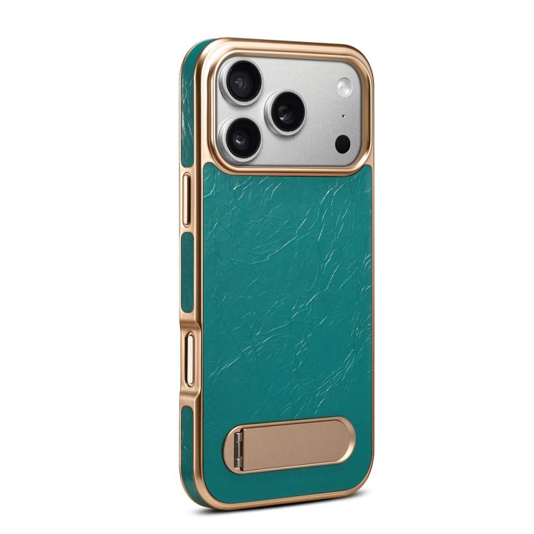 For iPhone 17 Pro Denior A25 MagSafe Genuine Leather Phone Case with Holder