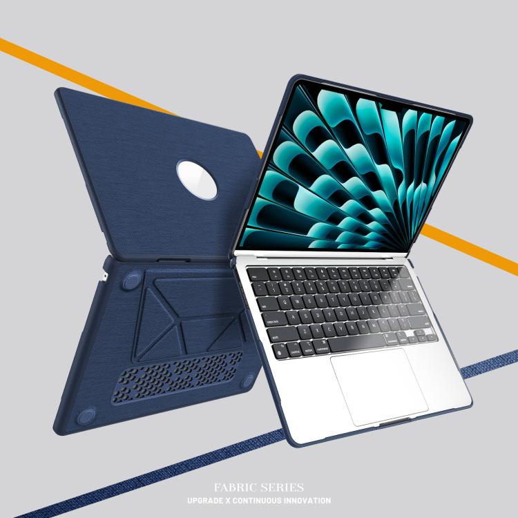 For MacBook Air 13.6 inch A3113 / A3240 Fabric Texture Pro Magnetic Holder Laptop Protective Case