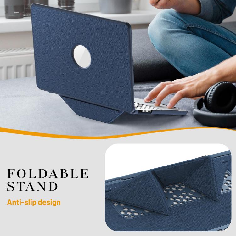 For MacBook Air 13.6 inch A3113 / A3240 Fabric Texture Pro Magnetic Holder Laptop Protective Case