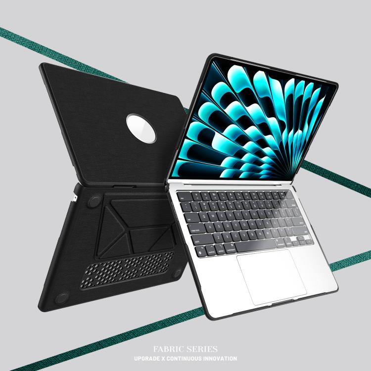 For MacBook Air 13.6 inch A3113 / A3240 Fabric Texture Pro Magnetic Holder Laptop Protective Case