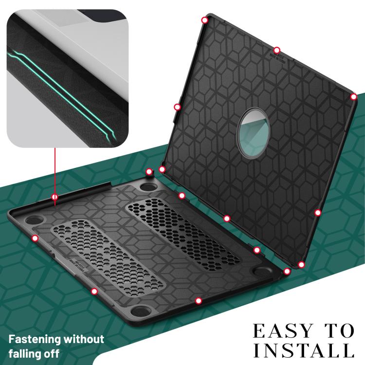 For MacBook Air 13.6 inch A3113 / A3240 Fabric Texture Pro Magnetic Holder Laptop Protective Case