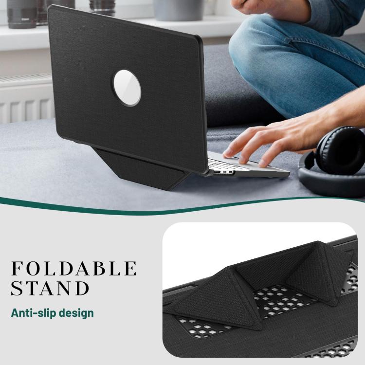 For MacBook Air 13.6 inch A3113 / A3240 Fabric Texture Pro Magnetic Holder Laptop Protective Case
