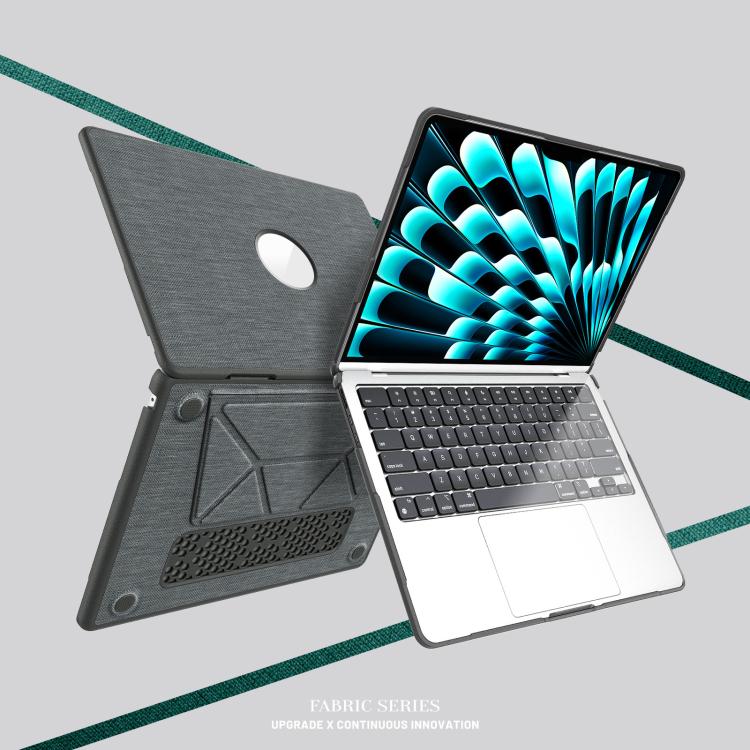 For MacBook Air 13.6 inch A3113 / A3240 Fabric Texture Pro Magnetic Holder Laptop Protective Case