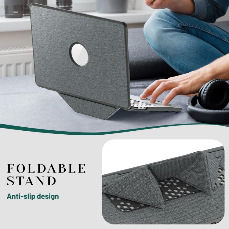 For MacBook Air 13.6 inch A3113 / A3240 Fabric Texture Pro Magnetic Holder Laptop Protective Case