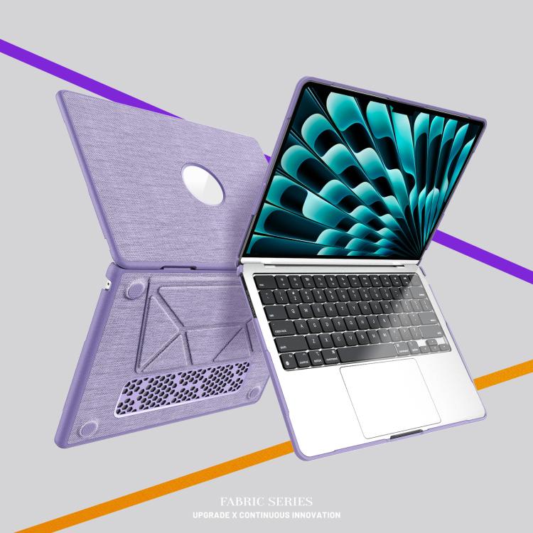 For MacBook Air 13.6 inch A3113 / A3240 Fabric Texture Pro Magnetic Holder Laptop Protective Case