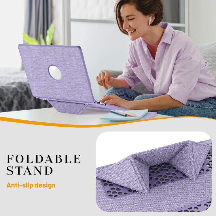 For MacBook Air 13.6 inch A3113 / A3240 Fabric Texture Pro Magnetic Holder Laptop Protective Case