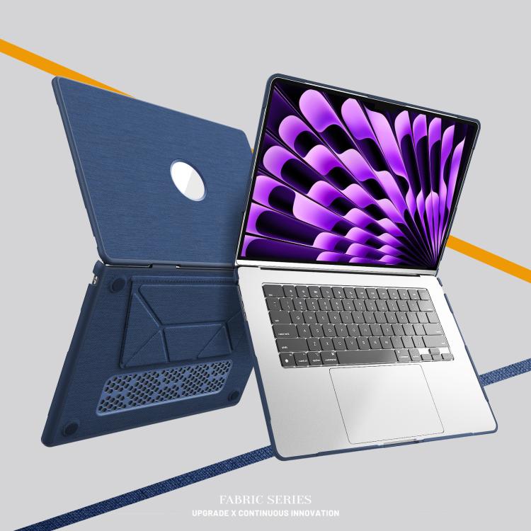For MacBook Air 15.3 inch A3114 / A3241 Fabric Texture Pro Magnetic Holder Laptop Protective Case