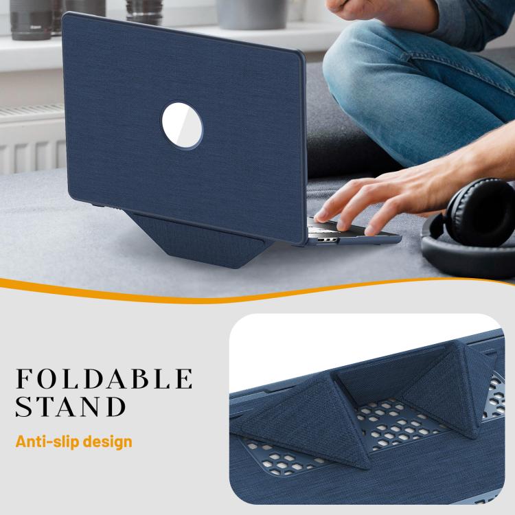 For MacBook Air 15.3 inch A3114 / A3241 Fabric Texture Pro Magnetic Holder Laptop Protective Case