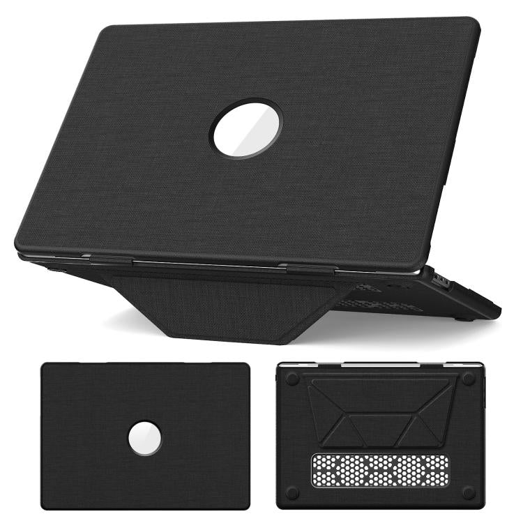 For MacBook Air 15.3 inch A3114 / A3241 Fabric Texture Pro Magnetic Holder Laptop Protective Case