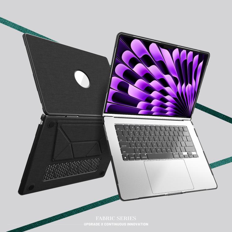 For MacBook Air 15.3 inch A3114 / A3241 Fabric Texture Pro Magnetic Holder Laptop Protective Case