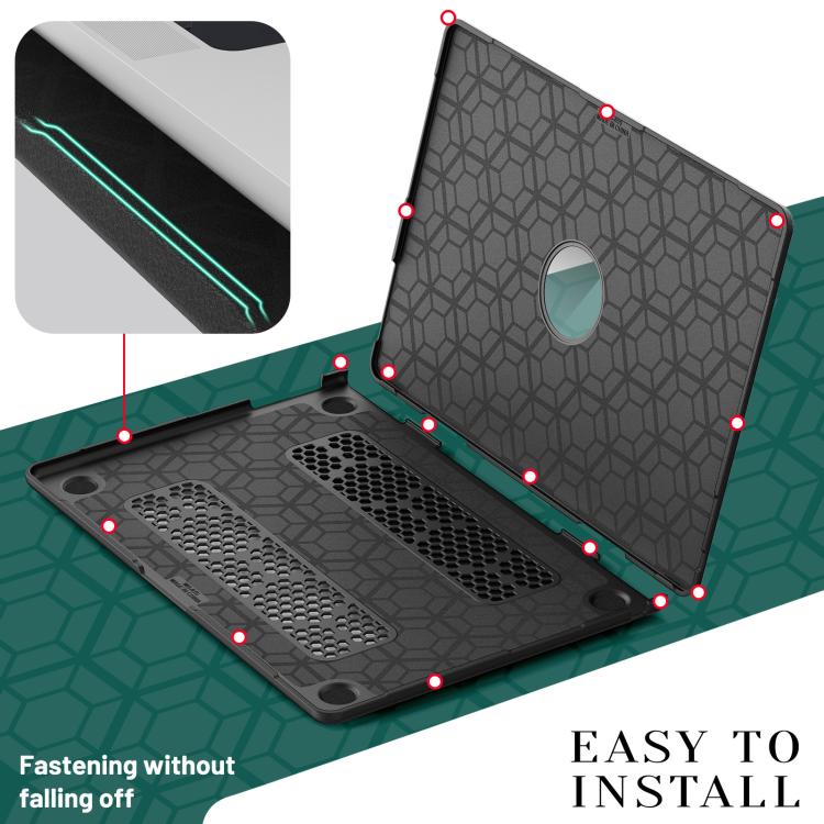 For MacBook Air 15.3 inch A3114 / A3241 Fabric Texture Pro Magnetic Holder Laptop Protective Case