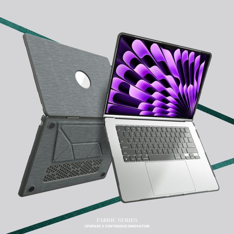 For MacBook Air 15.3 inch A3114 / A3241 Fabric Texture Pro Magnetic Holder Laptop Protective Case